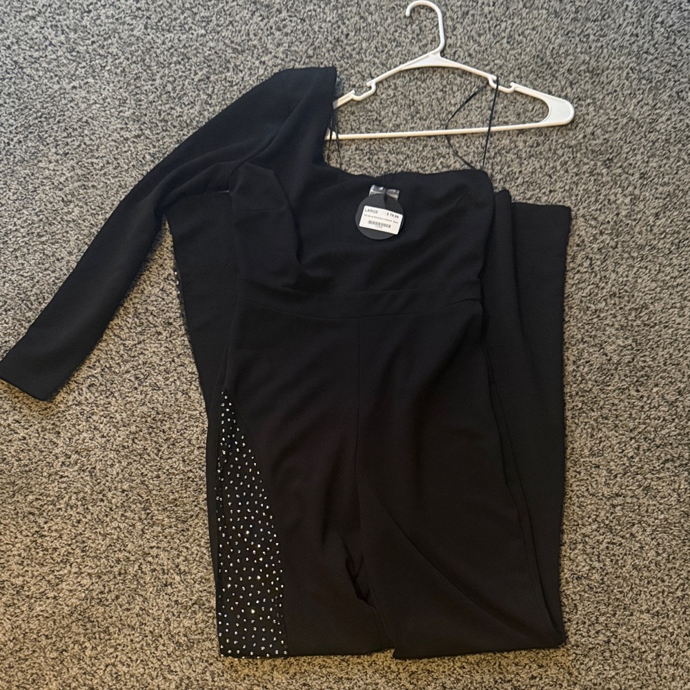 Symphony Black One-Shoulder Jumpsuit